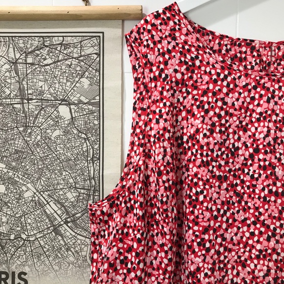 Talbots Dots Sleeveless Peplum Blouse - Picture 6 of 11